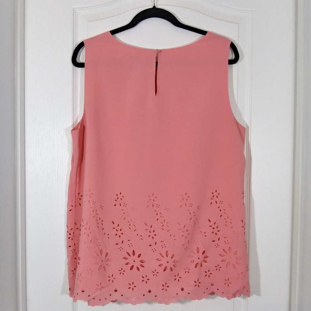 Cynthia Rowley Peach Sleeveless Blouse Top Sz 1X - Picture 2 of 4